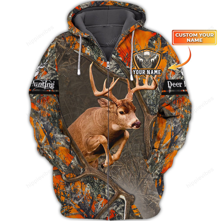 Deer Hunting V31 3D All Over Printed Custom Zip Hoodie