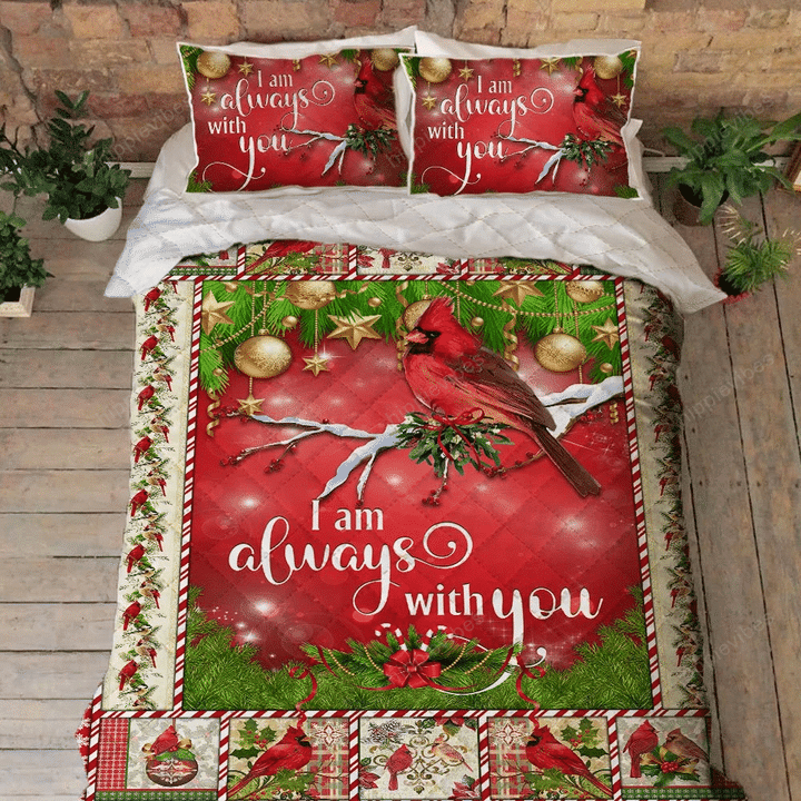 Cardinal Quilt Bed Set I Am Always With You
