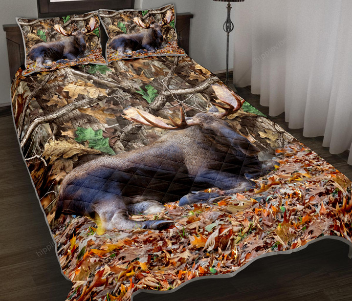 Moose Hunting V2 Quilt Bed Set RE