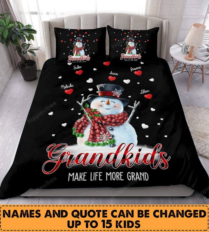 Grandma Snowman Happy Christmas Life Custom Bedding Set