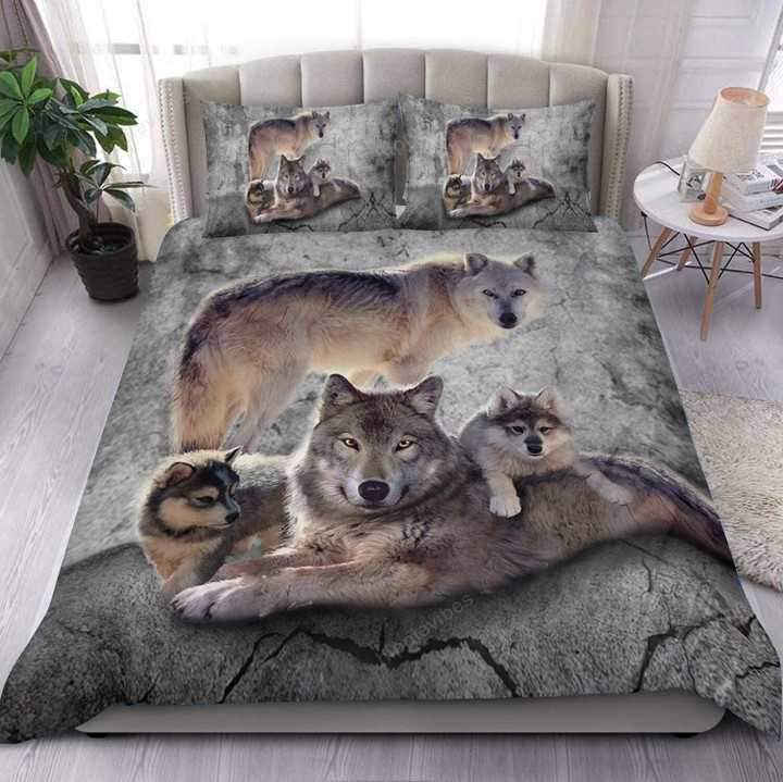 Wolf Family 3D All Over Printed Bedding Set