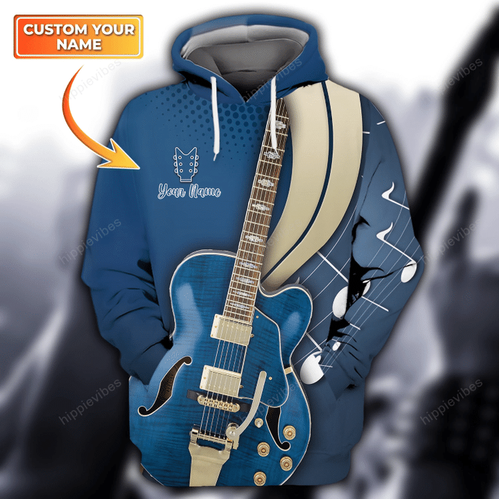 Love Guitar v12 Customized All Over Printed Zip Hoodie