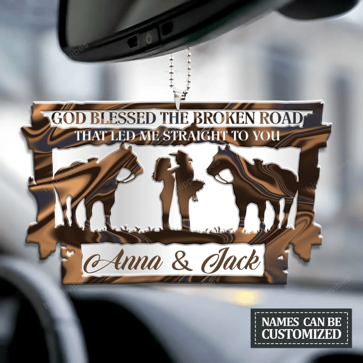 Horse Love God Blessed Personalized Ornament