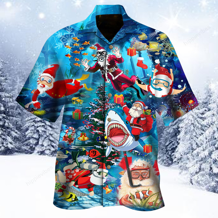 Santa Claus Diver Hawaiian Shirt RE
