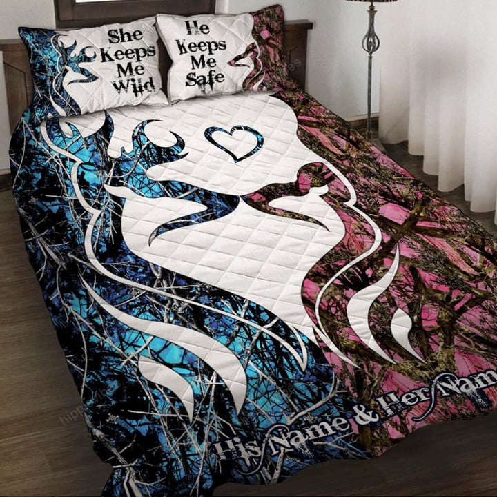 Hunting Couple 3D All Over Printed Custom Quilt Bed Set