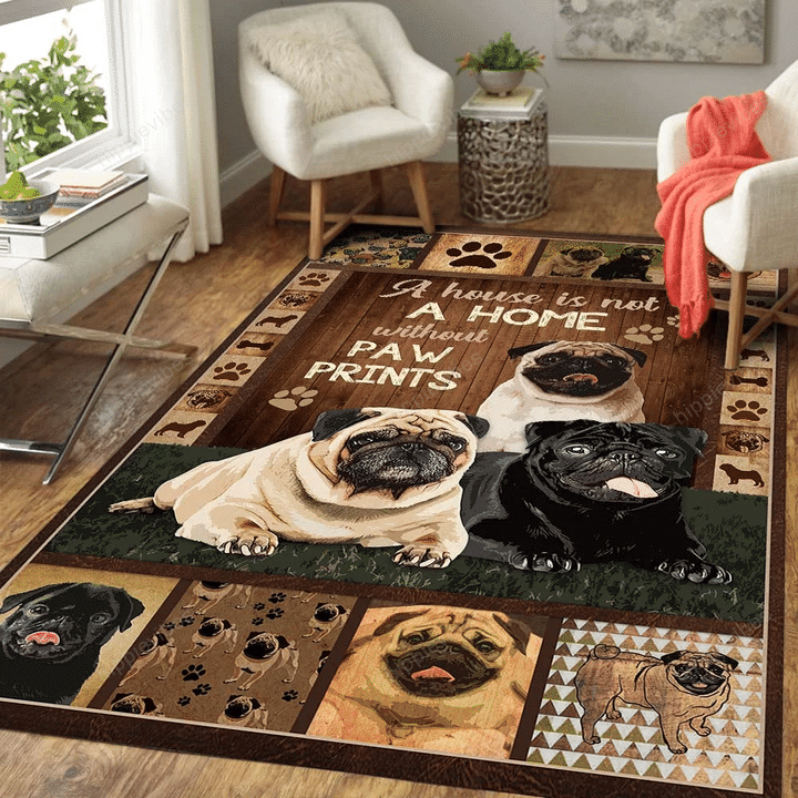 Pug Dog Rug A House Is Not A Home Without Paw Prints