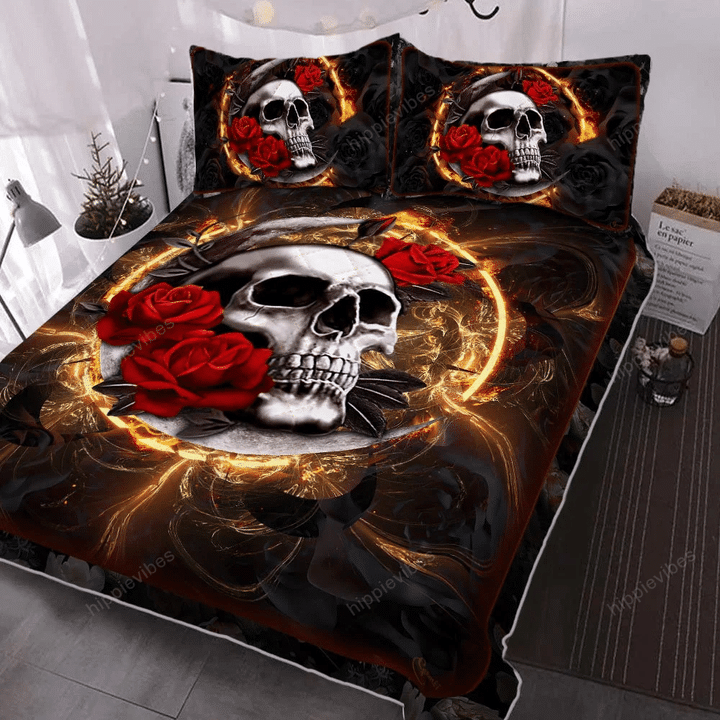 Skull Moon Quilt Bed Set