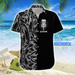 Custom Name Simple BW Disc Golf Unisex Hawaiian Shirts - Beach Shorts - 1