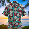 Sugar Skull with Rose Pattern Hawaiian Shirts Dh - 1