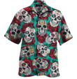 Sugar Skull with Rose Pattern Hawaiian Shirts Dh - 2