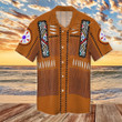 Hawaiian Aloha Shirts Native American Orange - 1