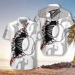 Wear Out Baseball Pattern Hawaiian Aloha Shirts H - 1