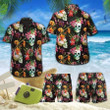 Tropical Skull Colorful Hawaiian Shirts Swim Trunks Beach Shorts VI - 1