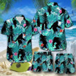 Simple Bigfoot Tropical Hibiscus Hawaiian Shirts Swim Trunks Beach Shorts VI - 1