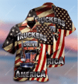 Truckers Drive American flag Hawaiian Aloha Shirts V - 1