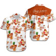 Hawaiian Aloha Shirts Disc Golf Orange Tropical Floral Custom Name - 1