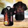 Flame 9 Ball Billiard Hawaiian Shirts Dh - 1