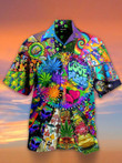 Love Peace Vintage Printed Hippie Style Hawaiian Shirt  Unisex  Adult  HW3733 - 1