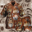 Owl Coffee Hawaiian Shirt Set  Unisex  HS1061 - 1