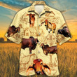 Red Brahman Cattle Lovers Farm Hawaiian Shirt - 1
