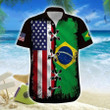 Hawaiian Aloha Shirts America-Brazil Rico Eagle Flag - 1