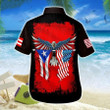 Hawaiian Aloha Shirts America-Puerto Rico Eagle Flag - 2