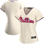 Philadelphia Phillies Nike Womens Alternate 2021 Replica Team Jersey Cream MLB Jersey - 1