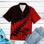 Raven Viking Leaf Red Black Pattern Hawaiian Shirt  Unisex  Adult  HW1784 - 1