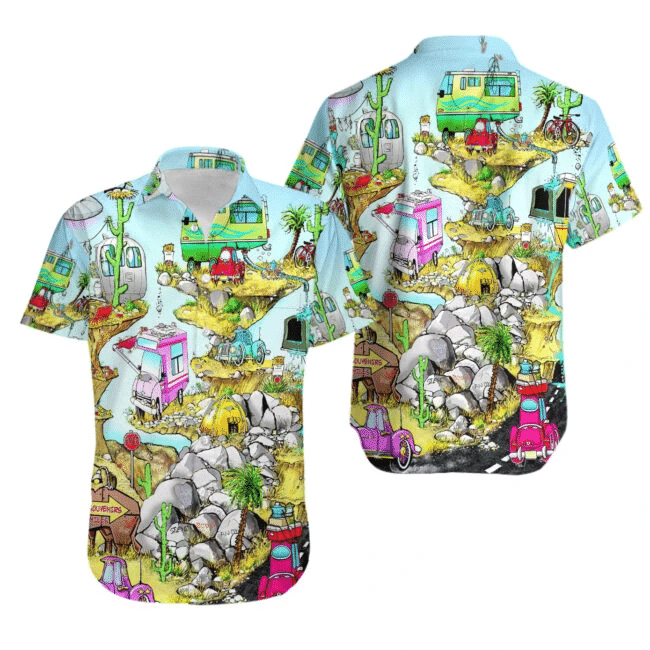 Cartoon Campers Hawaiian Shirt  Unisex  Adult  HW5596 - 1