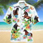 Clydesdale Horse Tropical Flower Hawaii Shirt - 1