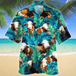 Simmental Cattle Hawaii Shirt Green SIMMENTAL CATTLE LOVERS HAWAIIAN SHIRT - 1