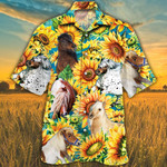 Miniature Horse Lovers Sunflower Watercolor Hawaiian Shirt - 1