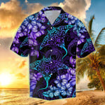 Rays Hibiscus Tropical Fishing Hawaii Shirt - 1