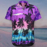 Coconut Tree Purple Hawaiian Shirt Mens Beach Button Up Shirts Best Gift For Beach Goers - 1