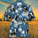 Holstein Friesian Cattle Lovers Blue Tribal Hawaiian Shirt - 1