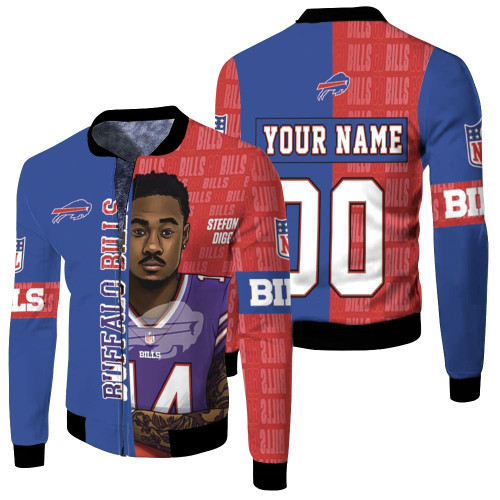 14 Stefon Diggs 14 Buffalo Bills Great Player 2020 Nfl Personalized Fleece Bomber Jacket