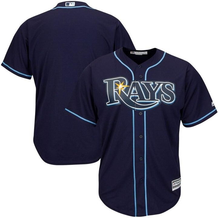 Tampa Bay Rays Majestic Big And Tall Cool Base Team Jersey Navy MLB Jersey - 1
