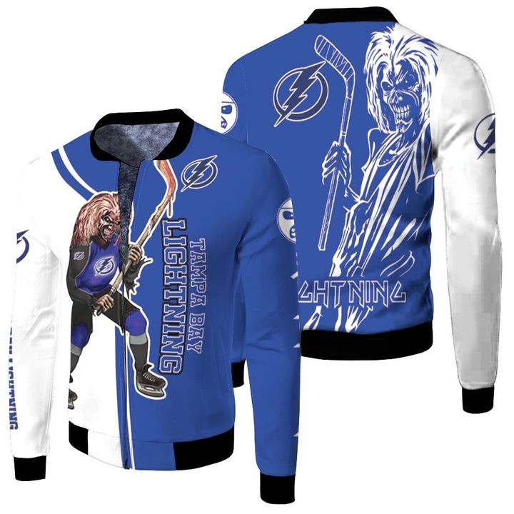Tampa Bay Lightning And Zombie For Fans Fleece Bomber Jacket - 1