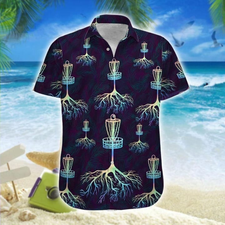 Hawaiian Aloha Shirts Disc Golf Tree Neon - 1