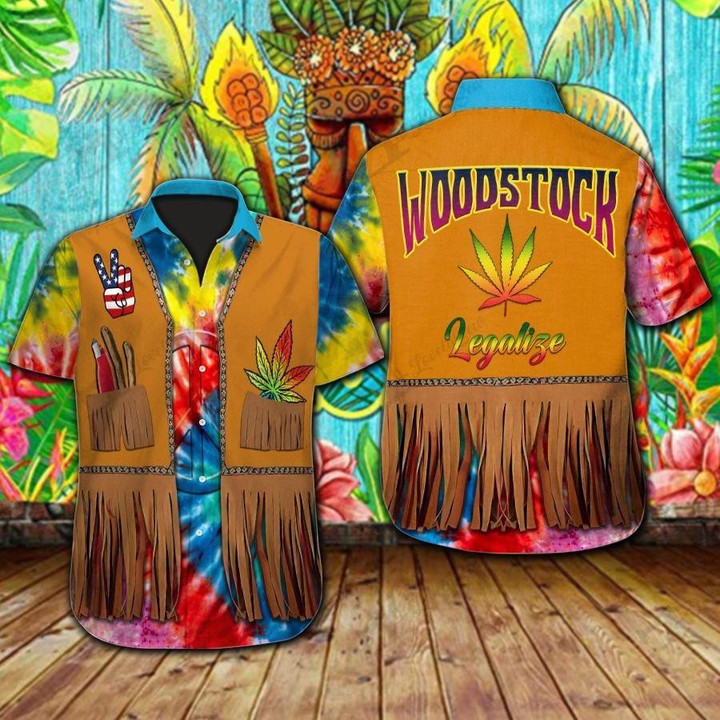 Hawaiian Aloha Shirts Hippie Weed Woodstock - 1