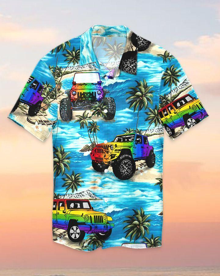 Hawaiian Aloha Shirts Jeep LGBT Beach - 1