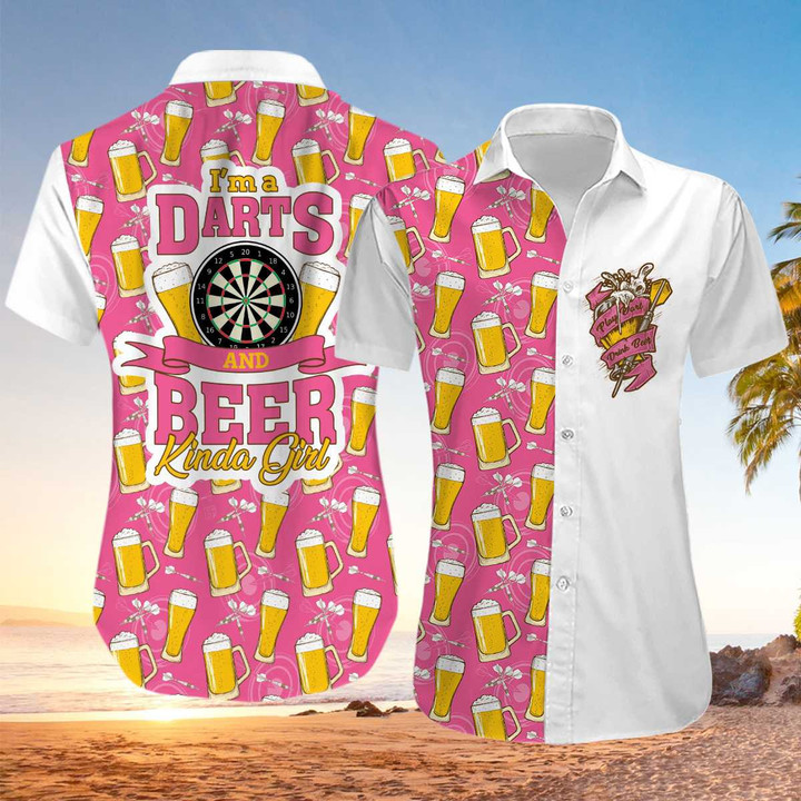 Kinda Girl Im A Darts And Beer Hawaiian Aloha Shirts H - 1