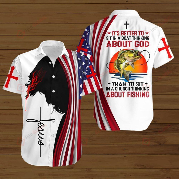 Jesus About God and About Fishing Aloha Hawaiian Shirts H - 1