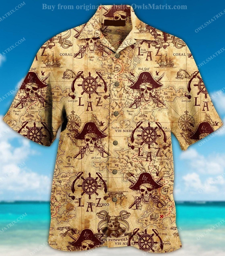 Skull Pirates Vintage Hawaiian Aloha Shirts KV - 1