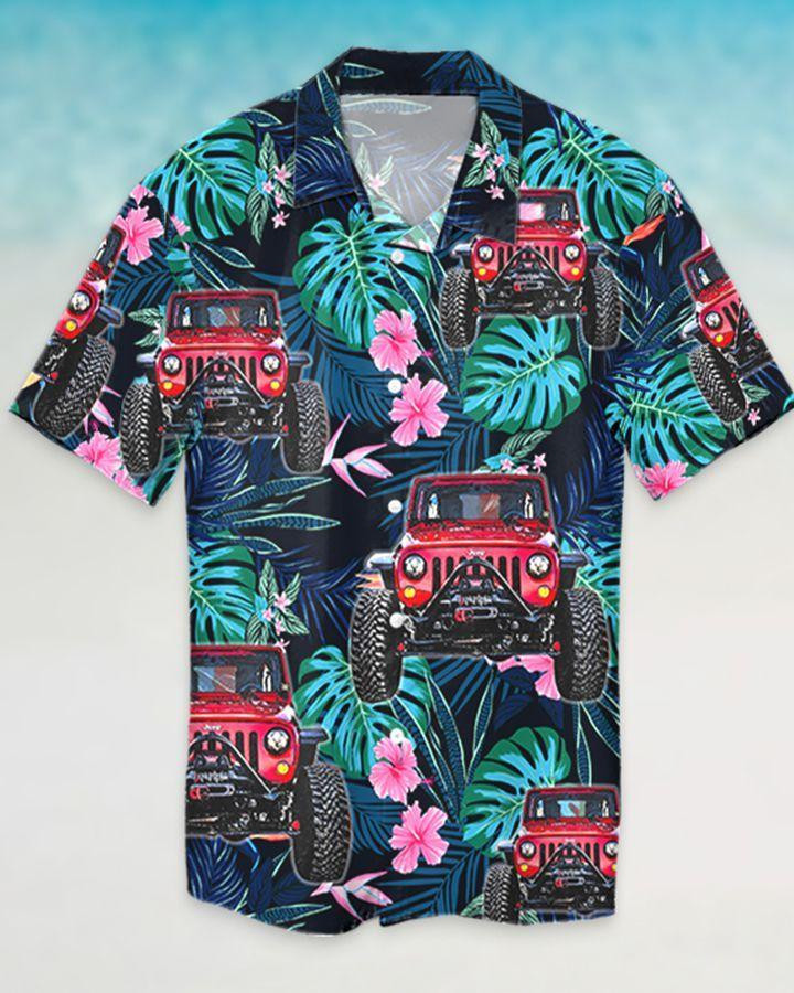 Aloha Jeep Tropical Leaf Unisex Hawaiian Shirts - 1