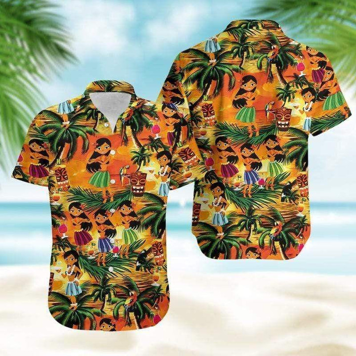 Tropical Girls Dancing Hawaiian Shirt  Unisex  Adult  HW2959 - 1