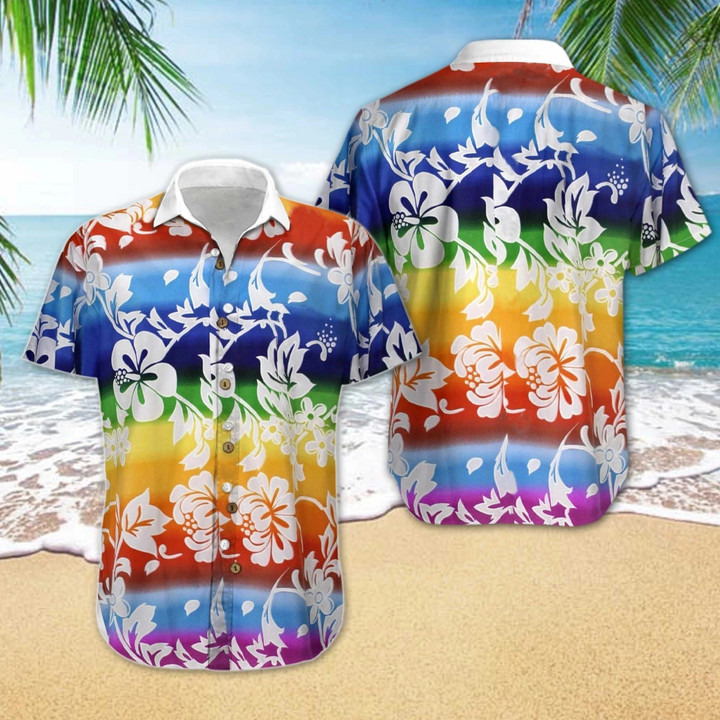 LGBT Flower Hawaiian Shirt  Unisex  Adult  HW1259 - 1
