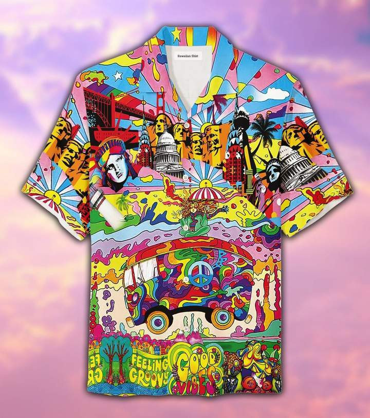 Colorful Hippie Feeling Groovy Hawaiian Shirt  Unisex  Adult  HW3731 - 1