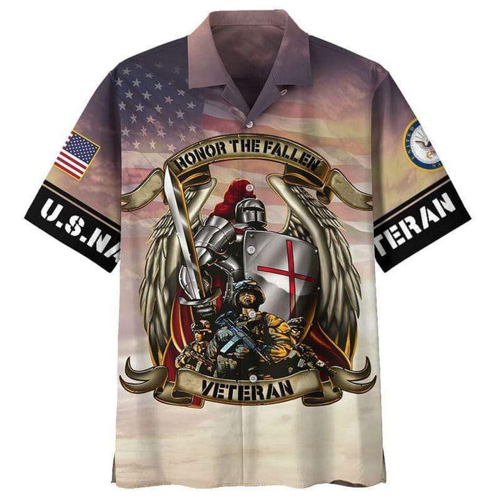 Honor The Fallen US Navy Veteran And Knight Templar Hawaiian Shirt  Unisex  Adult  HW4294 - 1