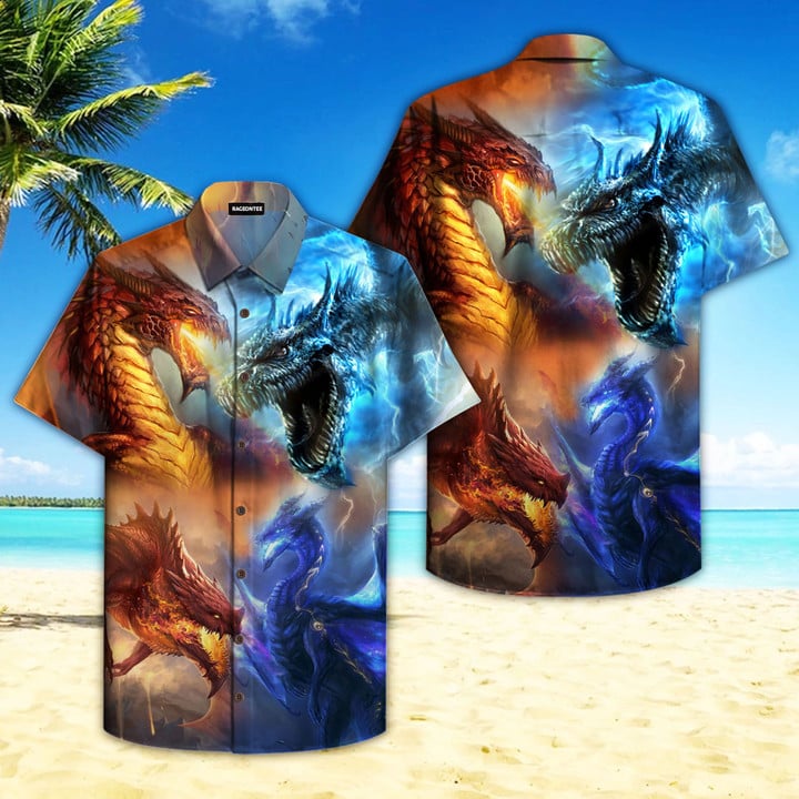 Mythical Thunder And Fire Dragon Hawaiian Shirt  Unisex  Adult  HW4709 - 1